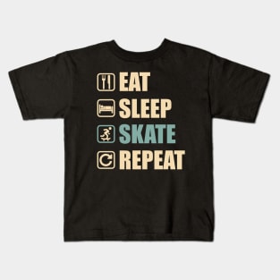 Eat Sleep Skate Repeat - Funny Skate Lovers Gift Kids T-Shirt